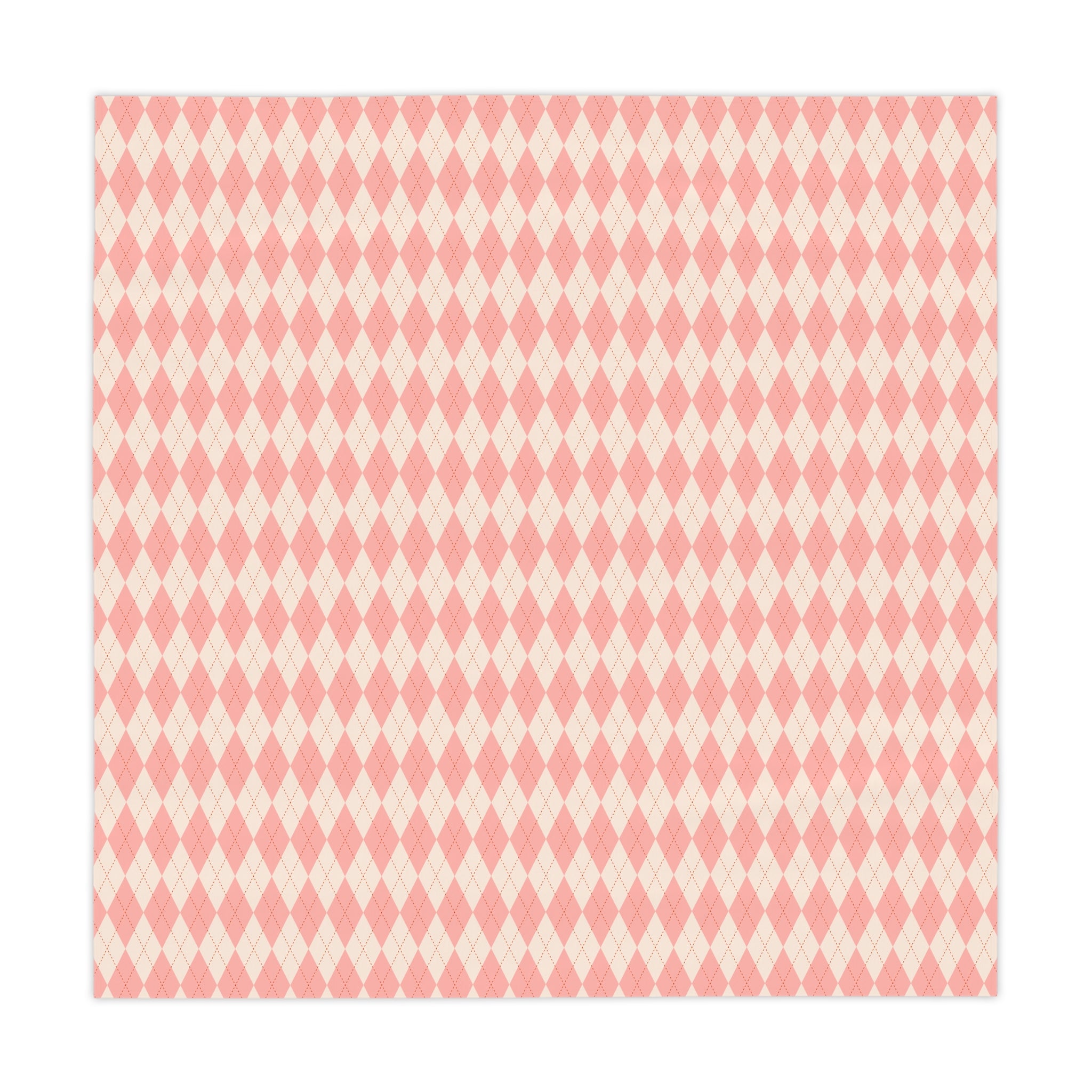 Pink Harlequin Diamond Tablecloth — Vintage Checkered Picnic & Dining Decor