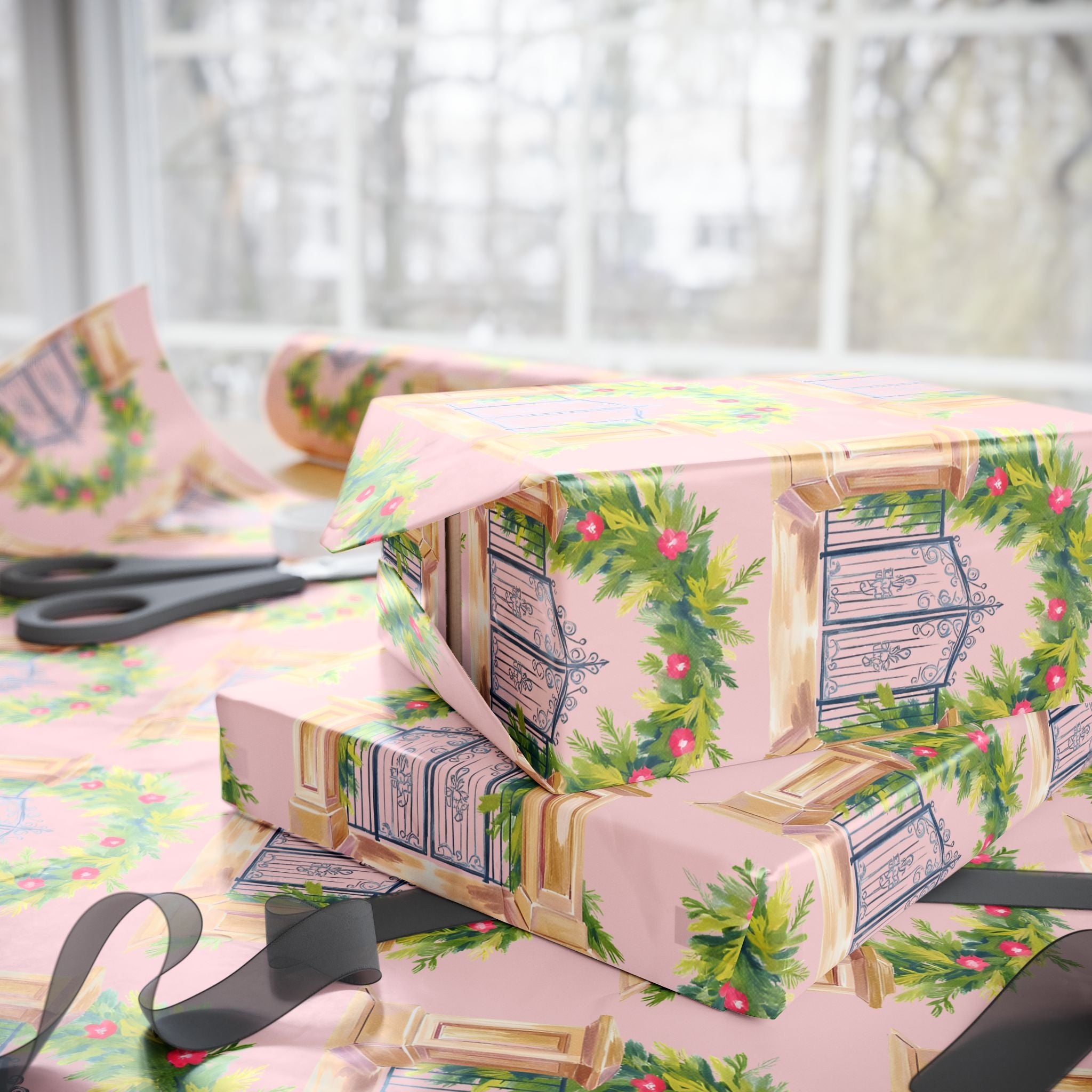 Floral Garden Gate Wrapping Paper