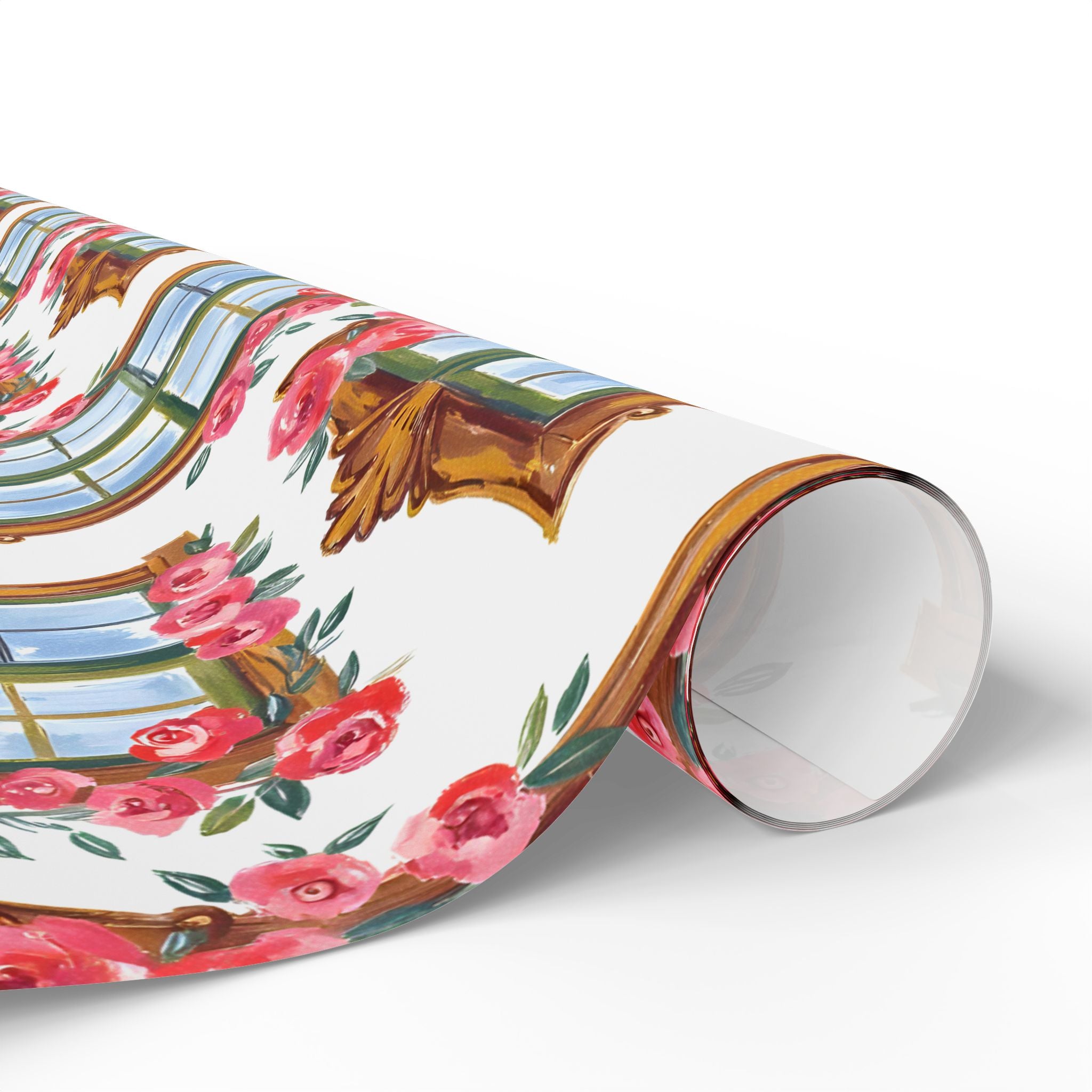 Floral Window Wrapping Paper – Vintage Rose Garland Gift Wrap