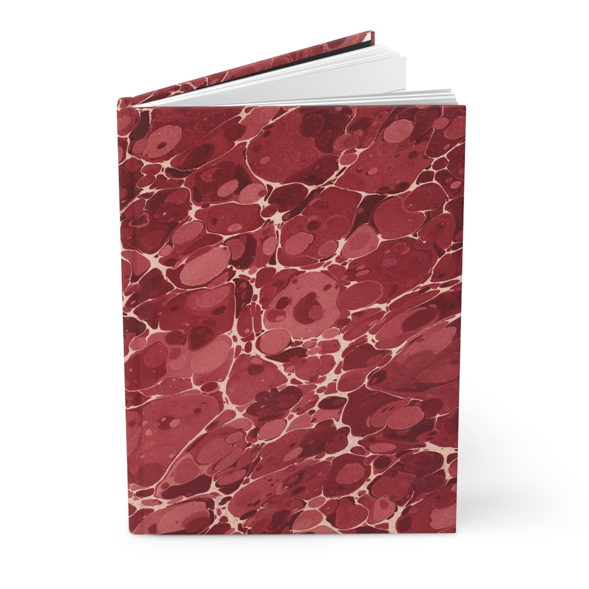 Hardcover Journal, Red Marble Notebook, Vintage Style Writing Journal for Notes & Gifts