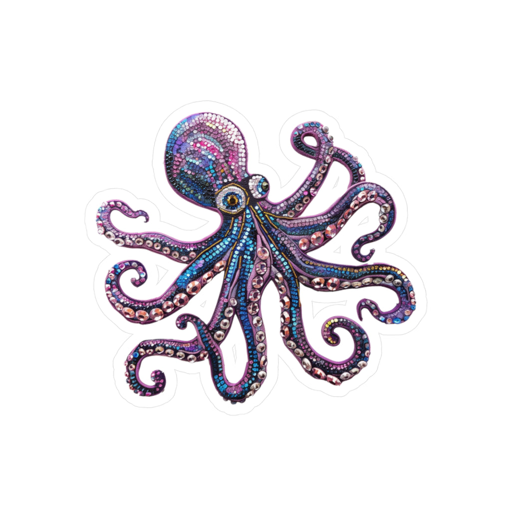Iridescent Octopus Vinyl Sticker — Waterproof Kiss-Cut Decal for Laptops & Water Bottles