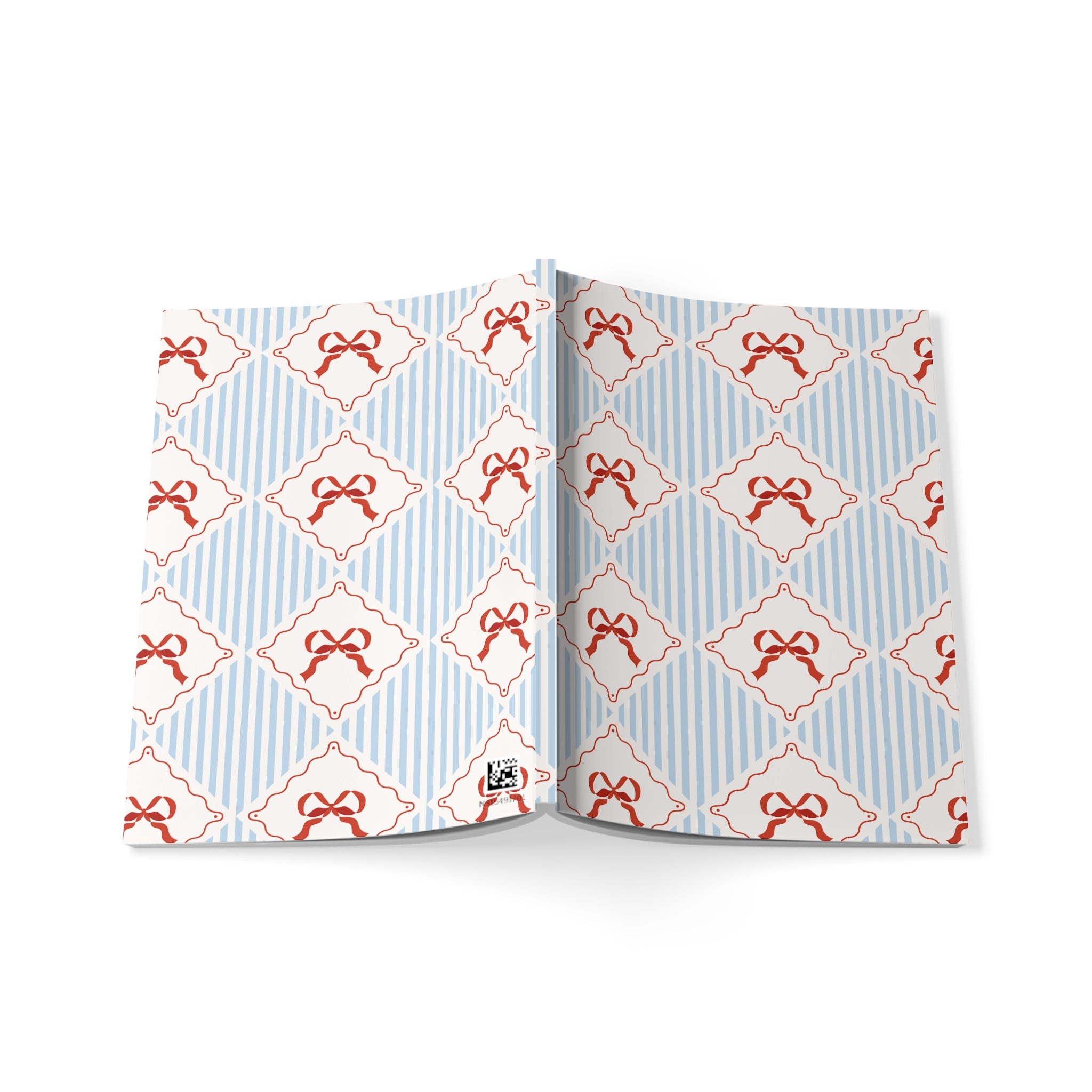 Ribbon Pattern Notebook A5 | Bow Tile Softcover Journal