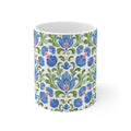 Blue Floral Mug | Blue Ceramic Coffee Cup 11oz 15oz