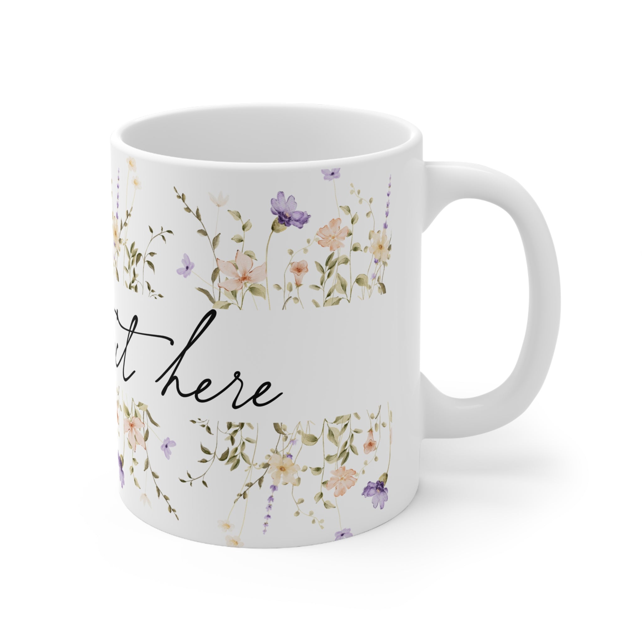 Personalized Floral Ceramic Coffee Mug – Gift for Her