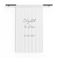 Sheer Curtain — Personalized Bride and Groom Names with Wedding Date Window Panel