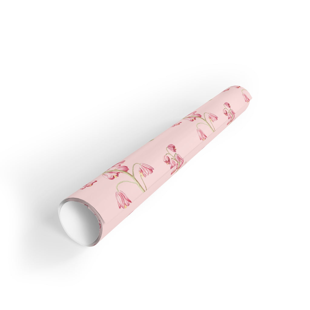 Pink Floral Gift Wrap Roll — Watercolor Tulip Wrapping Paper for Mother's Day & Spring Celebrations