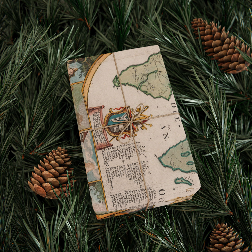 Vintage World Map Wrapping Paper — Retro Globe Gift Wrap Roll