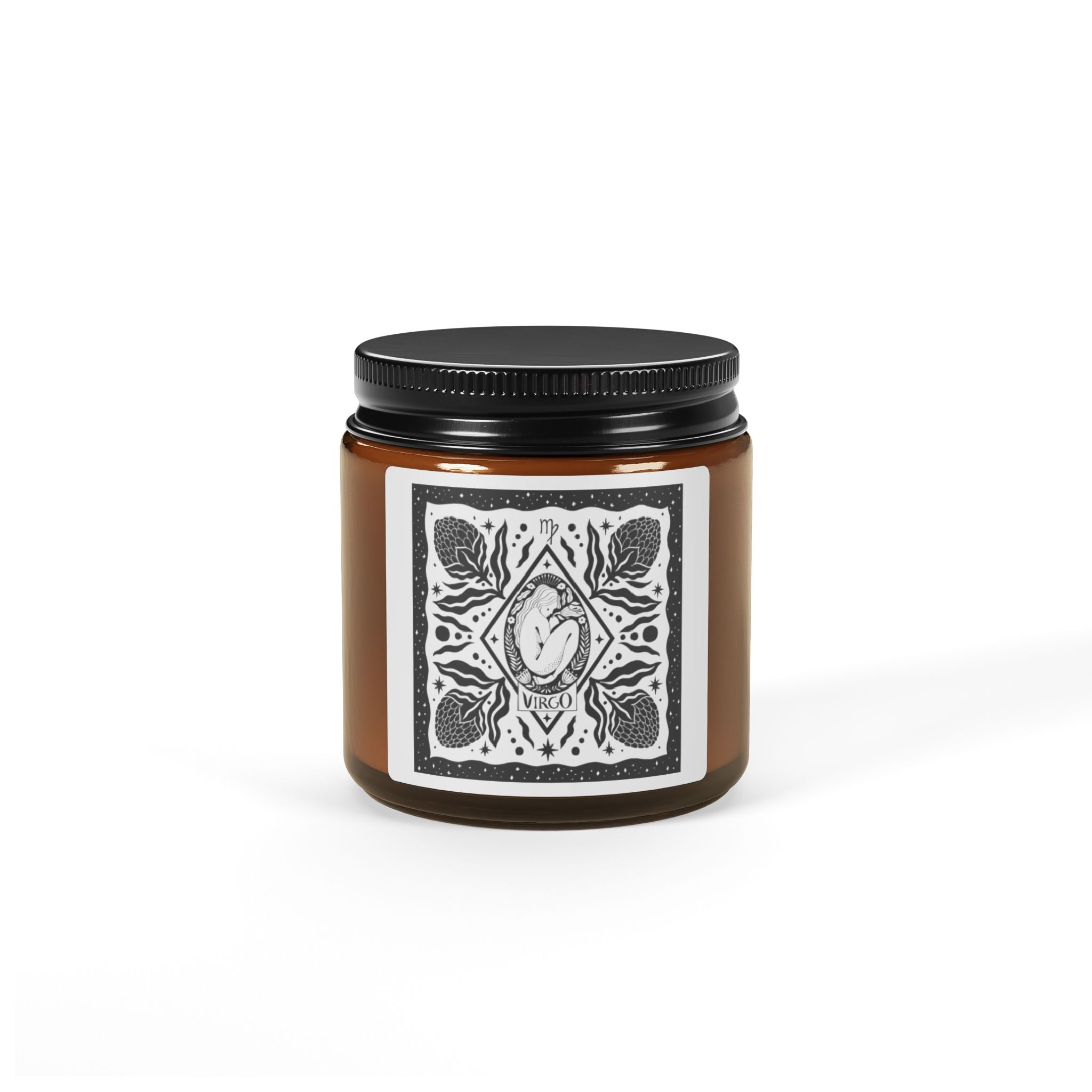 Virgo Zodiac Scented Soy Candle — Amber Jar