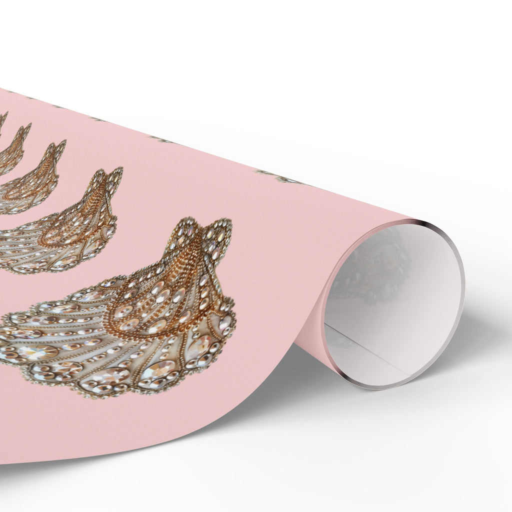 Shell Pattern Wrapping Paper — Pink Seashell Gift Wrap for Beach, Bridal & Baby Shower