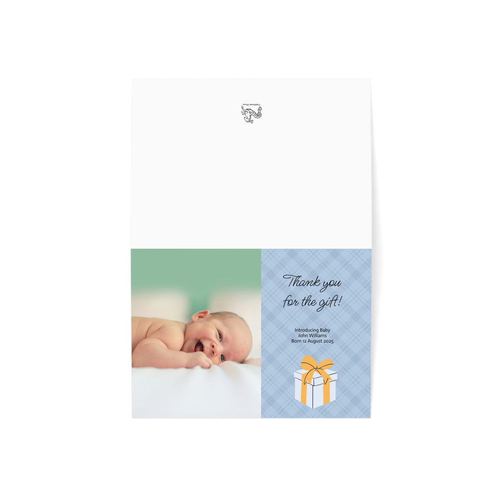 Custom Photo Baby Thank You Cards | Folded Newborn Greeting Cards
