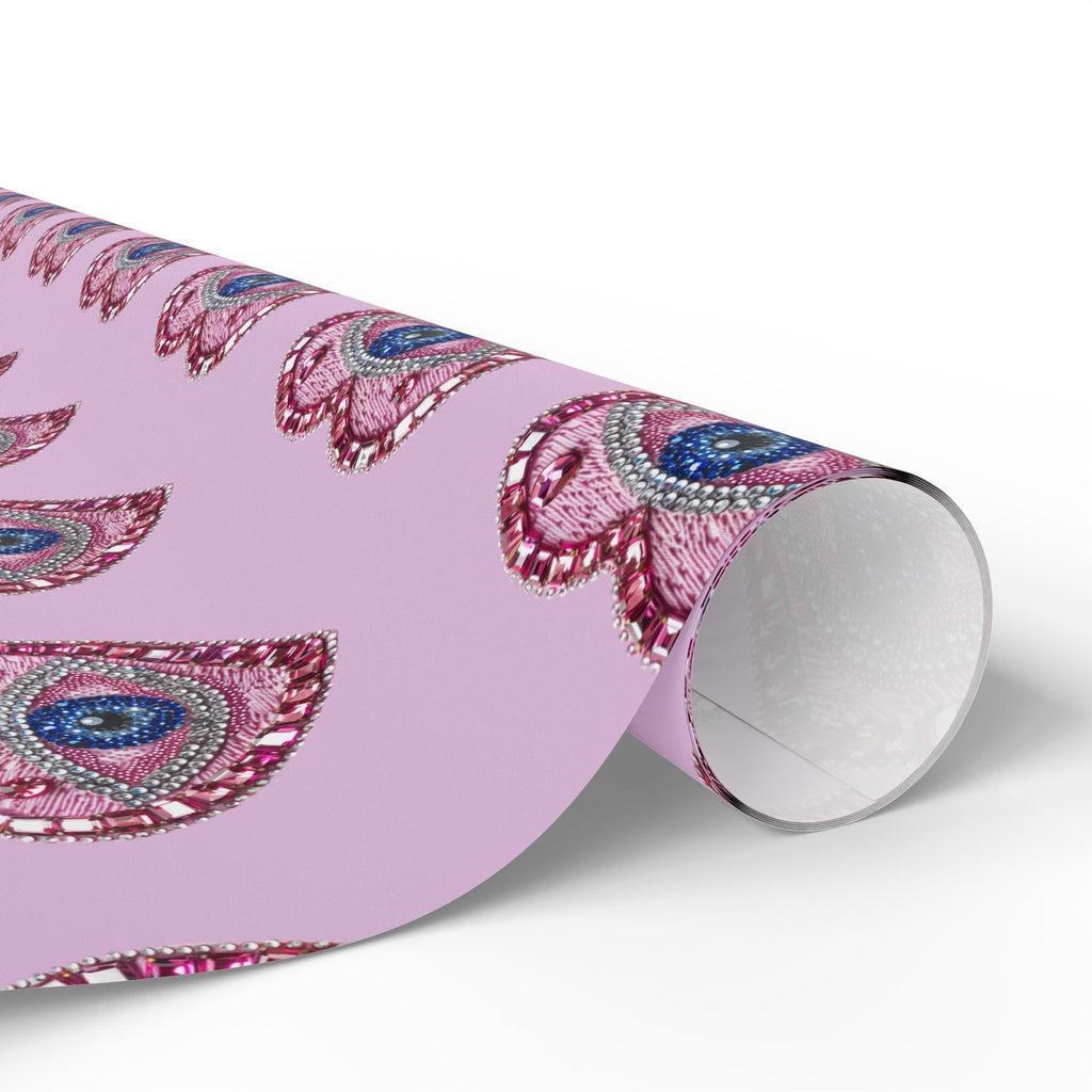 Peacock Heart Pattern Wrapping Paper — Pink Decorative Gift Wrap for Birthdays & Valentine’s
