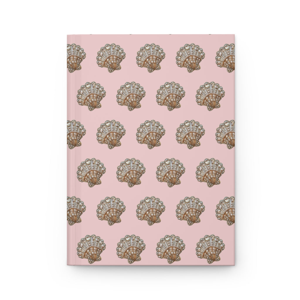 Pink Seashell Pattern Hardcover Journal Notebook