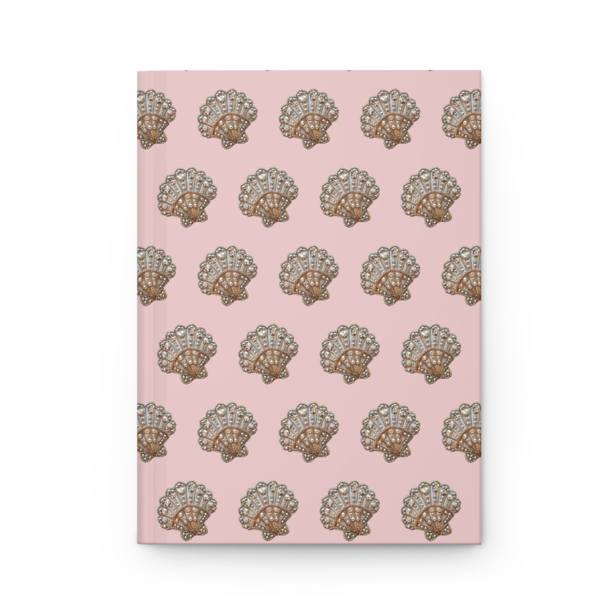 Pink Seashell Pattern Hardcover Journal Notebook