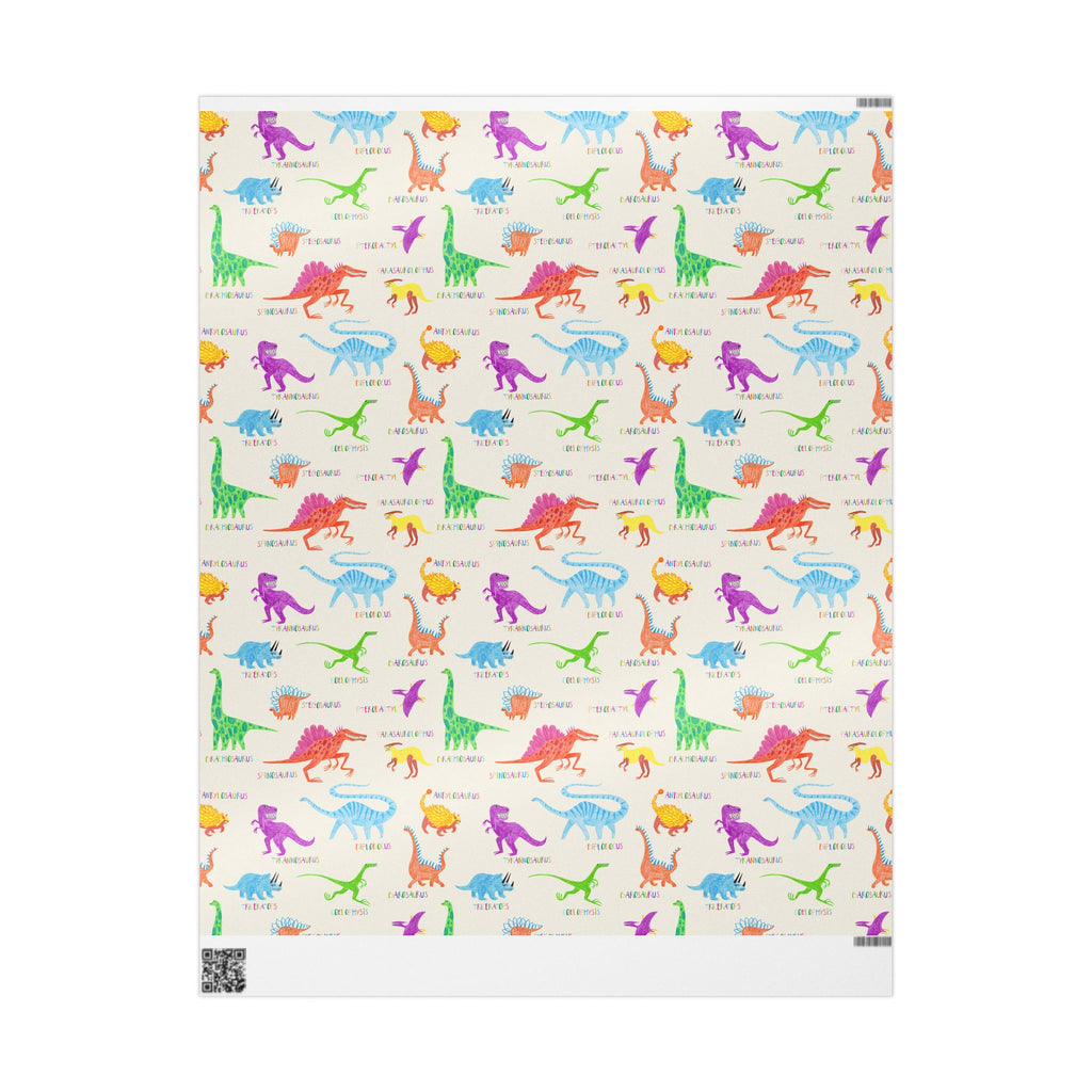 Dinosaur Kids Wrapping Paper — Colorful Rainbow Dino Gift Wrap