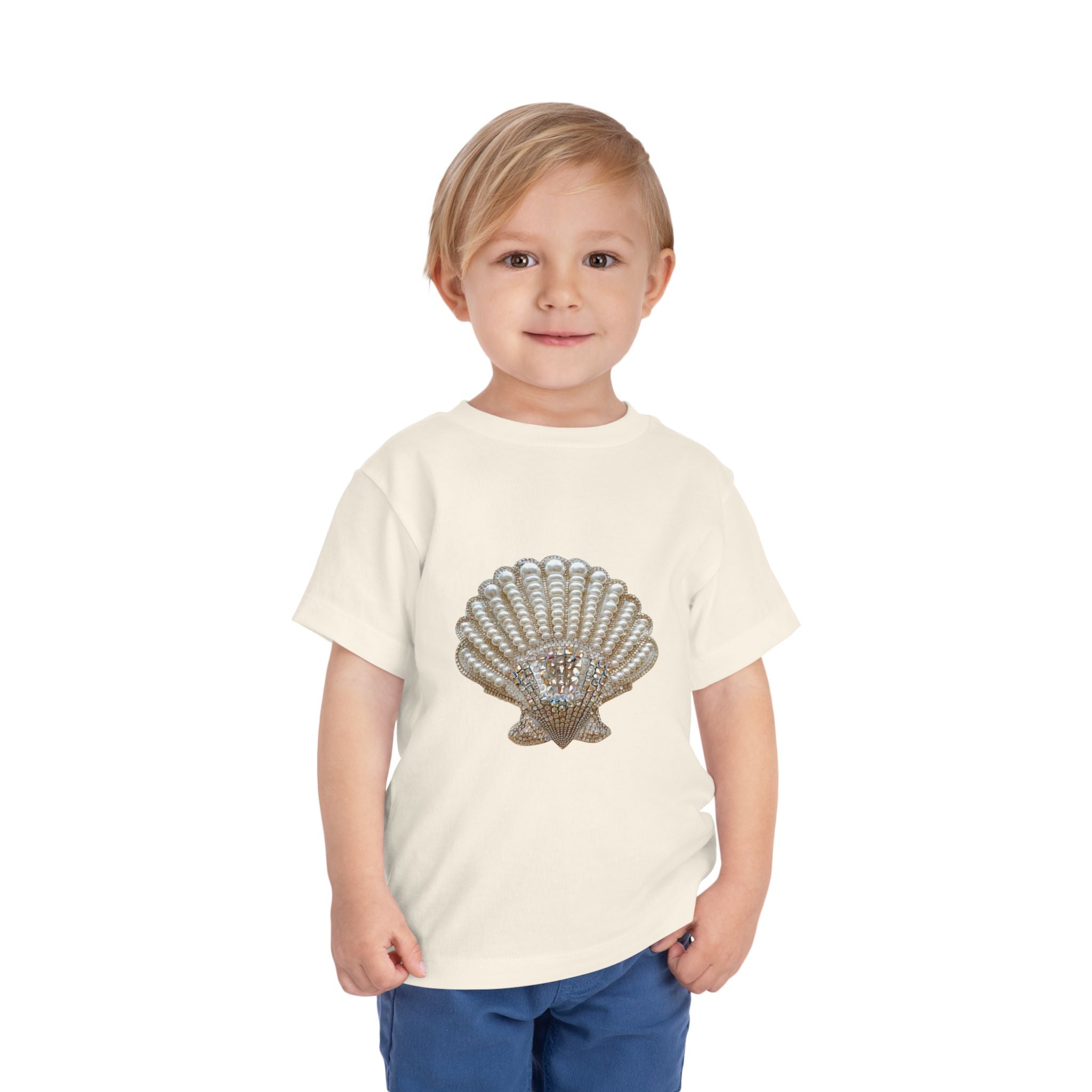 Toddler Tee — Pearl Shell Seashell Graphic Kids Beach Shirt