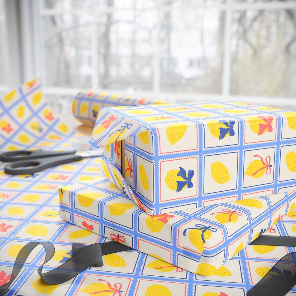 Lemon Wrapping Paper | Bow Pattern Gift Wrap
