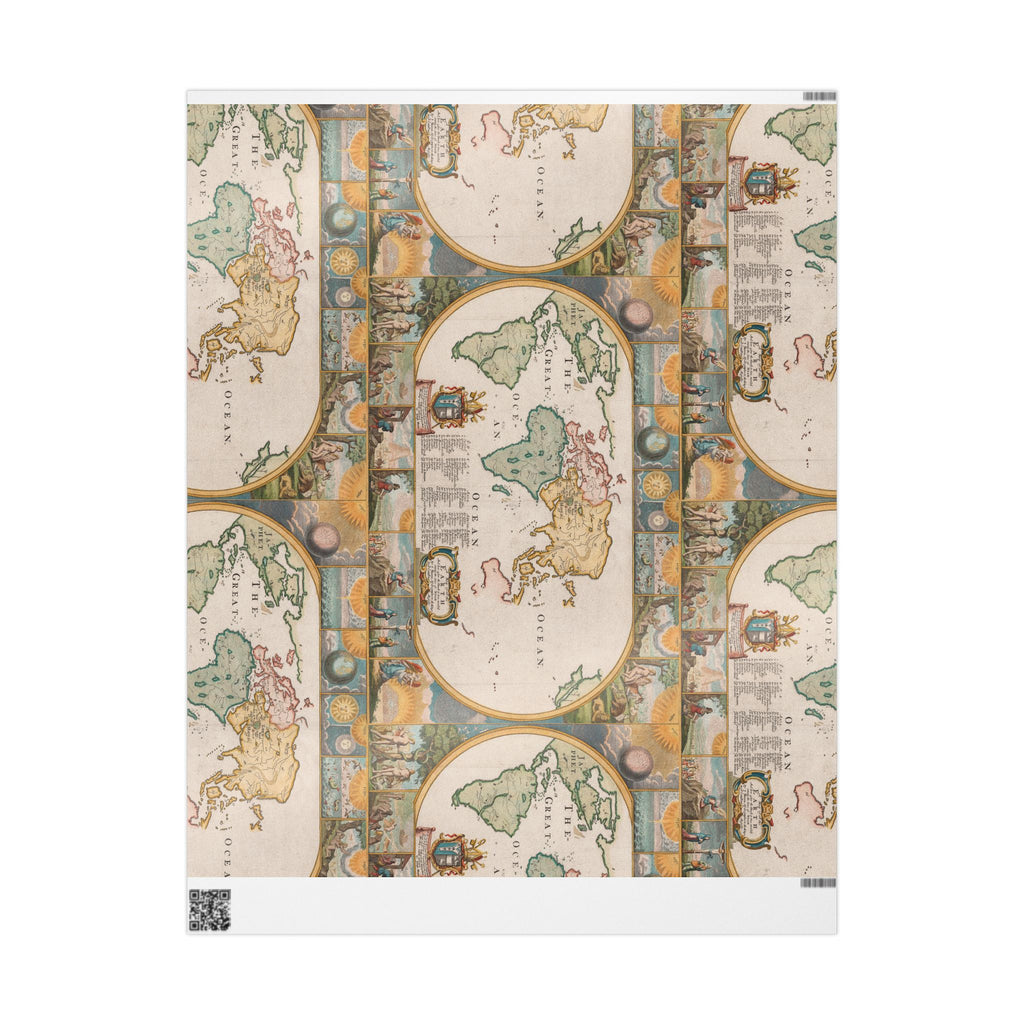 Vintage World Map Wrapping Paper — Retro Globe Gift Wrap Roll