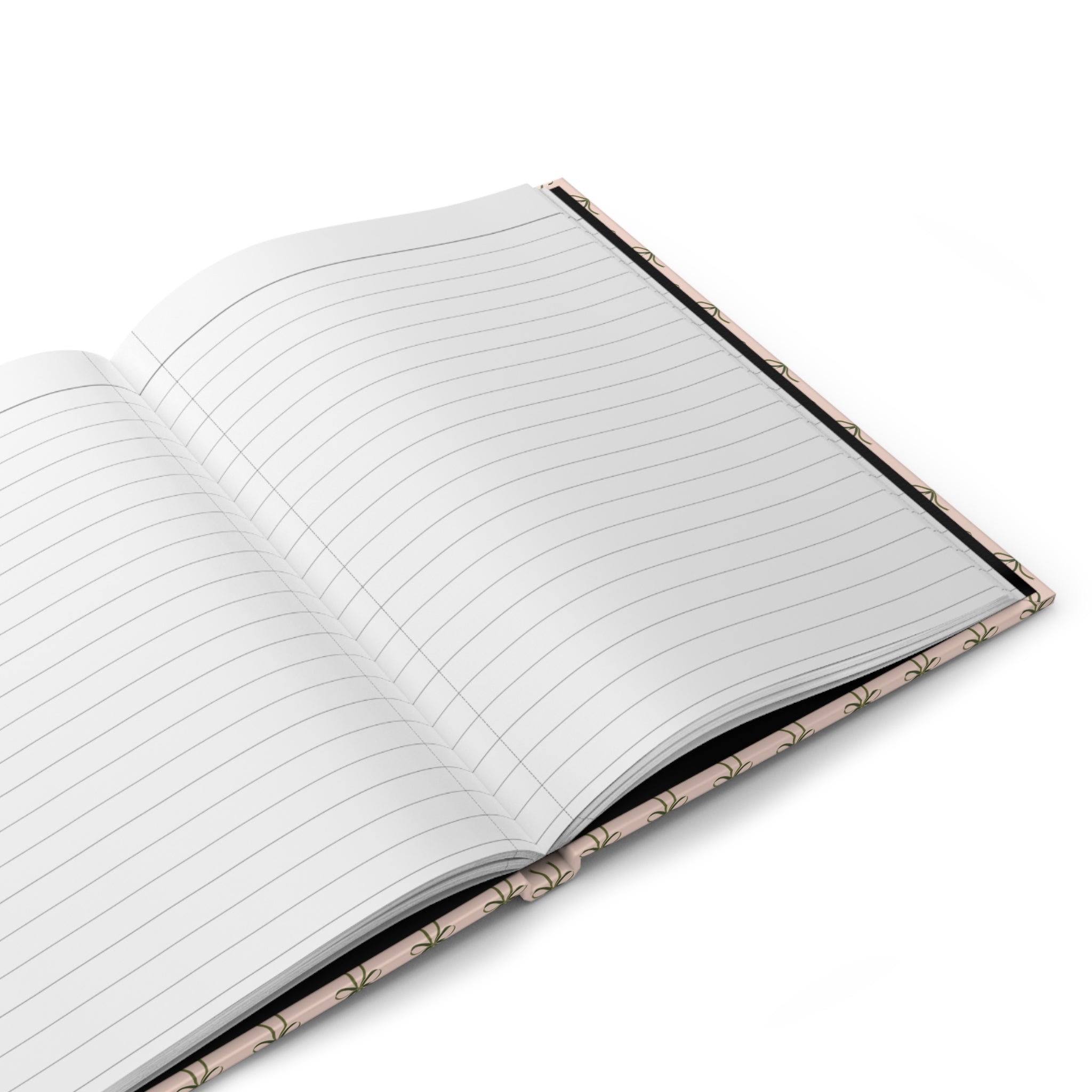 Bow Pattern Hardcover Journal — Pink & Olive Minimal Notebook for Gifts, Planning, and Everyday Notes