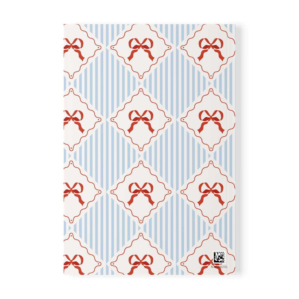 Ribbon Pattern Notebook A5 | Bow Tile Softcover Journal