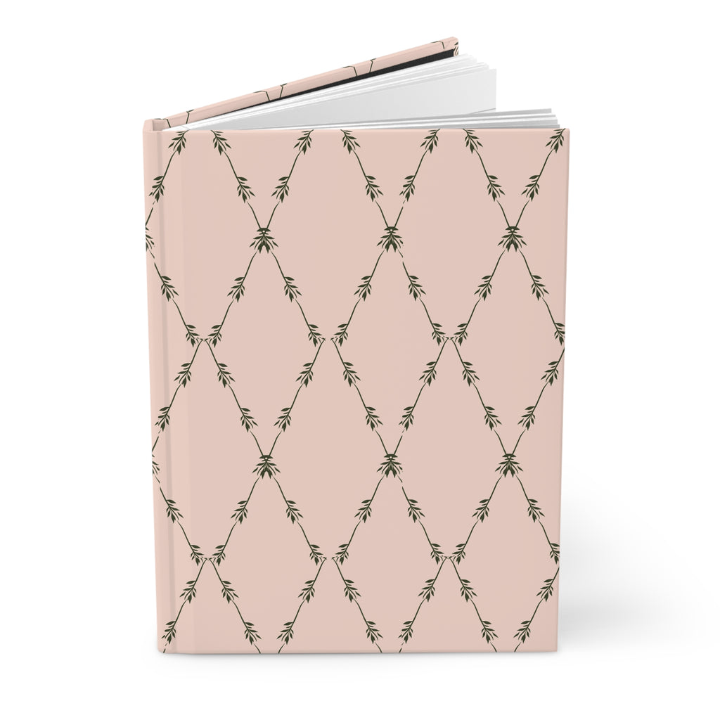 Blush Botanical Hardcover Journal — Elegant Floral Pattern Notebook
