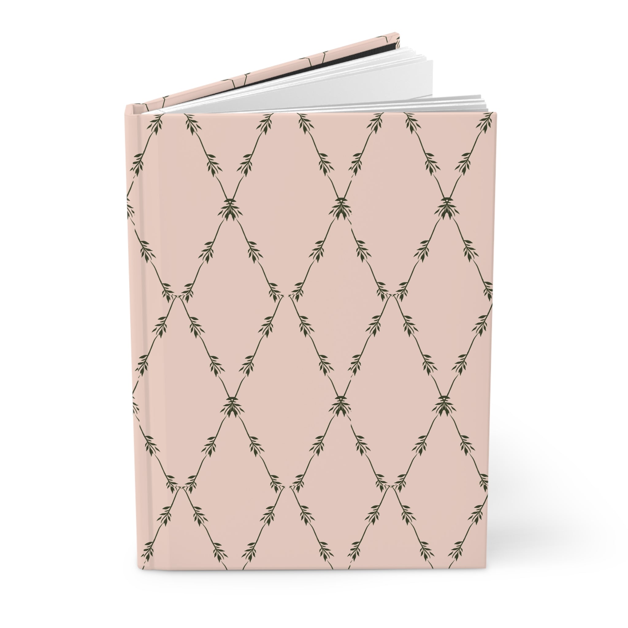 Blush Botanical Hardcover Journal — Elegant Floral Pattern Notebook