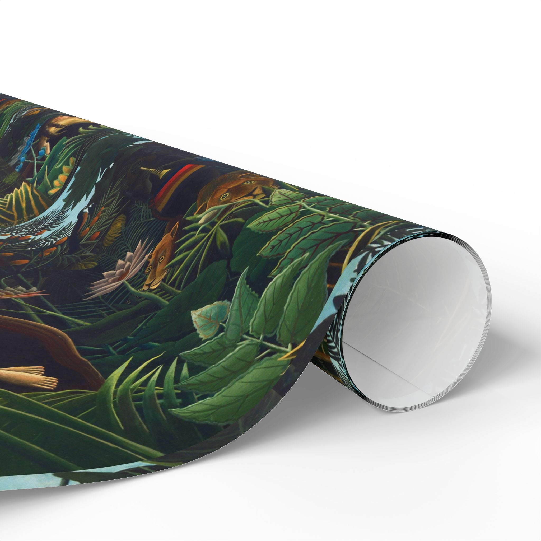Wrapping Paper, Tropical Jungle Leaves Gift Wrap, Orchid Nightfall Botanical Design