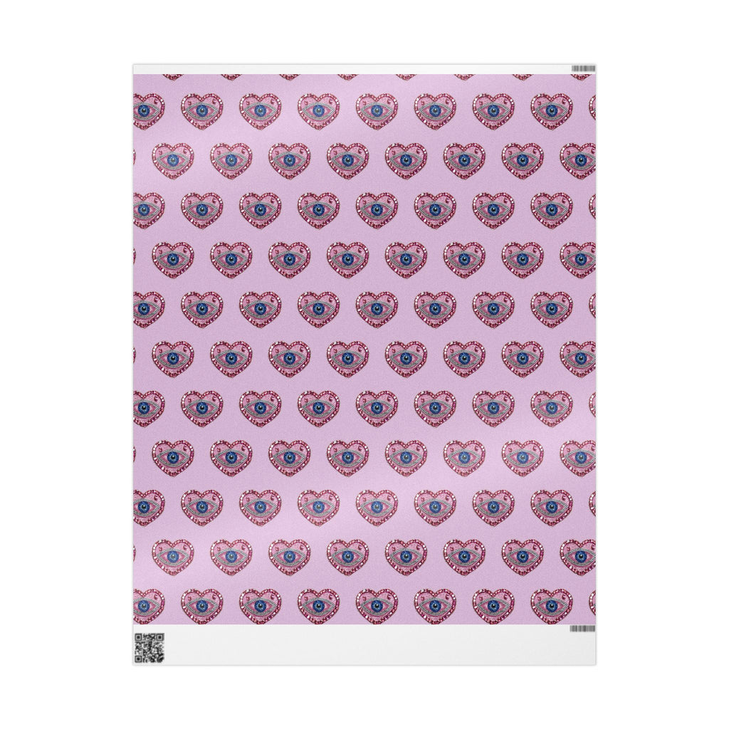 Peacock Heart Pattern Wrapping Paper — Pink Decorative Gift Wrap for Birthdays & Valentine’s