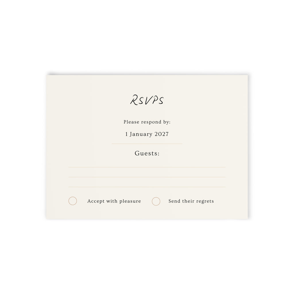 Elegant Floral RSVP Cards with Envelopes | Double-Sided Wedding Response Cards | Premium 300gsm Matte Cardstock | Set of Hand-Drawn Bouquet Stationery