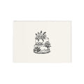 Minimalist Wedding Details Card – Two-Sided Holiday/Wedding Invitation with Floral Cake Illustration