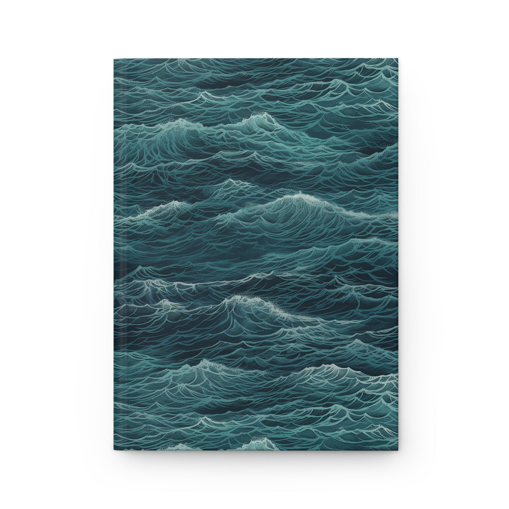 Ocean Waves Hardcover Journal — Teal Sea Notebook for Travel, Reflection & Sketching