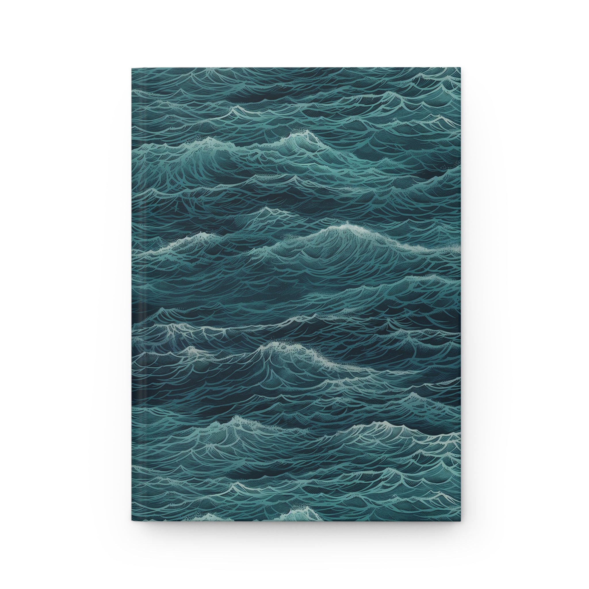 Ocean Waves Hardcover Journal — Teal Sea Notebook for Travel, Reflection & Sketching