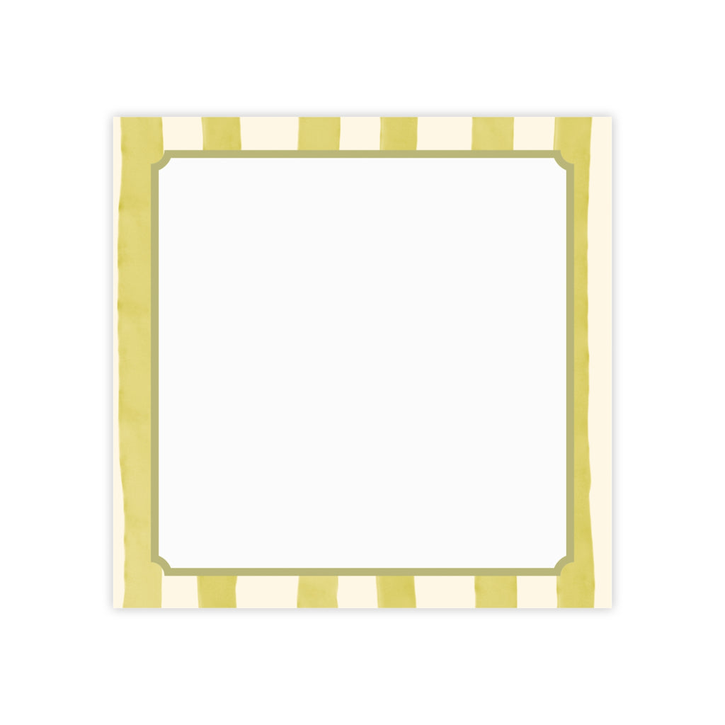 Sticky Notes, Yellow Striped Notepad, Decorative Post-it Style Pads for Desk