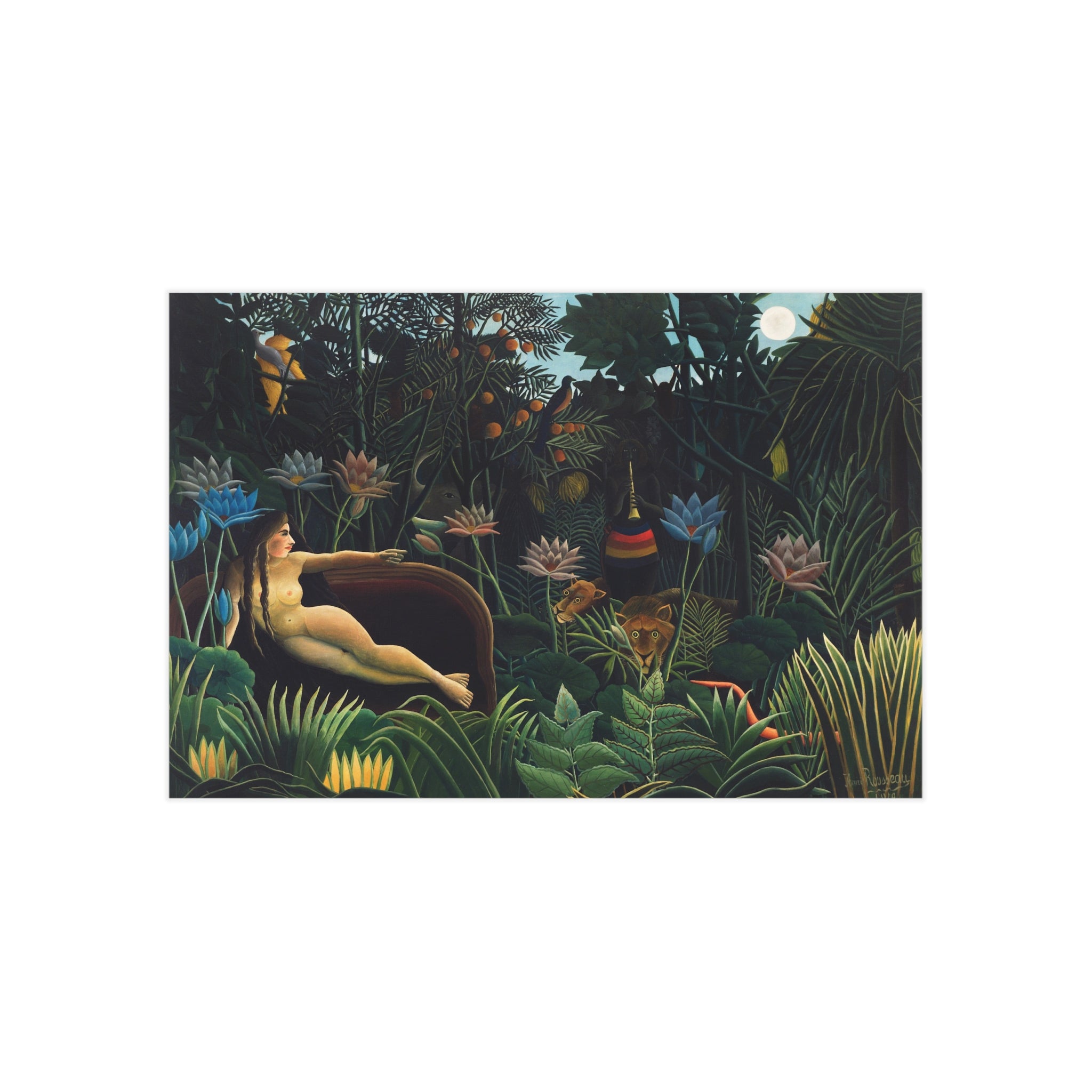 Jungle Night Fine Art Print — Henri Rousseau Inspired Unframed Poster