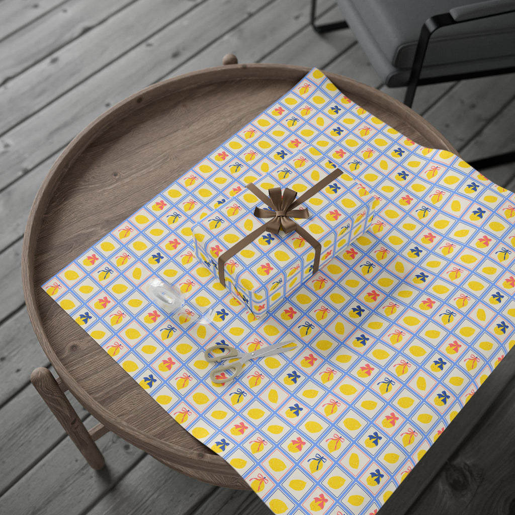 Lemon Wrapping Paper | Bow Pattern Gift Wrap