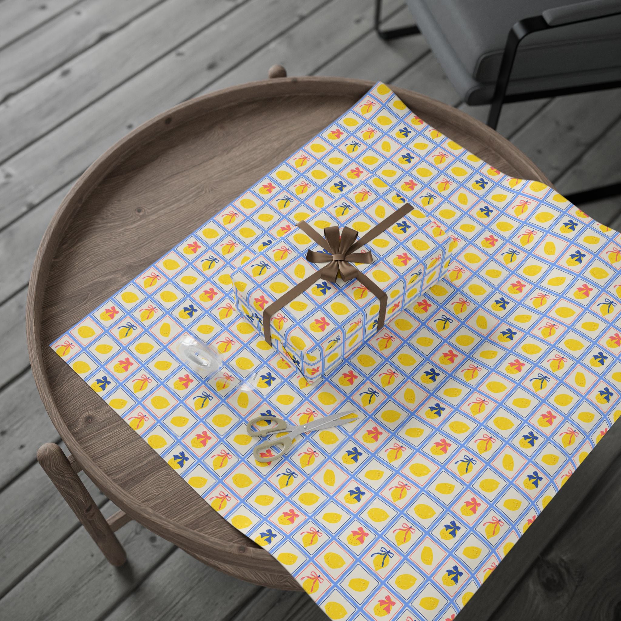 Lemon Wrapping Paper | Bow Pattern Gift Wrap