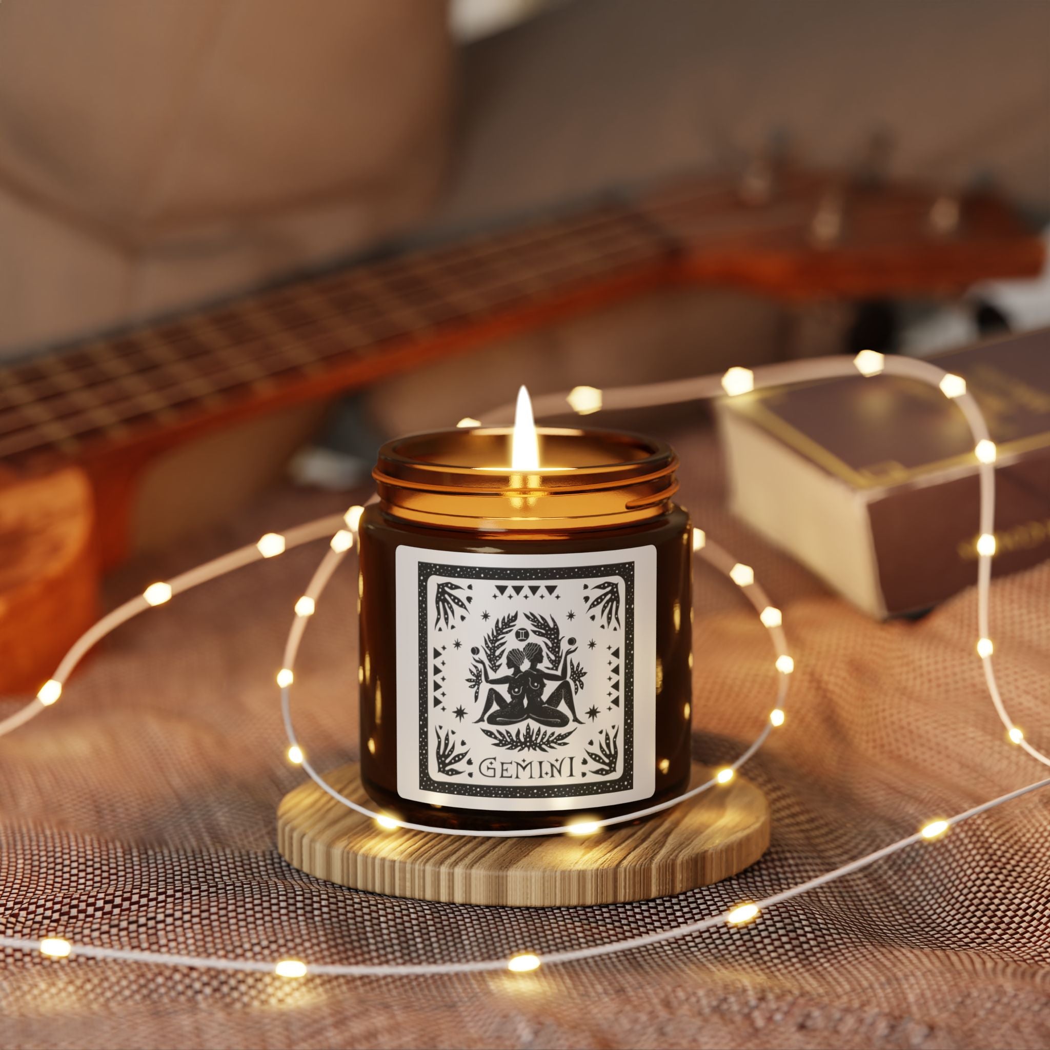 Cancer Zodiac Scented Soy Candle — Amber Jar