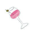 Wine Glass Vinyl Sticker — Kiss-Cut Cocktail Decal (Olive Accent)