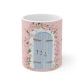 Floral Blue Door Ceramic Coffee Mug - 11oz & 15oz