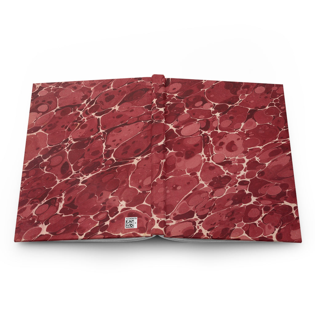 Hardcover Journal, Red Marble Notebook, Vintage Style Writing Journal for Notes & Gifts
