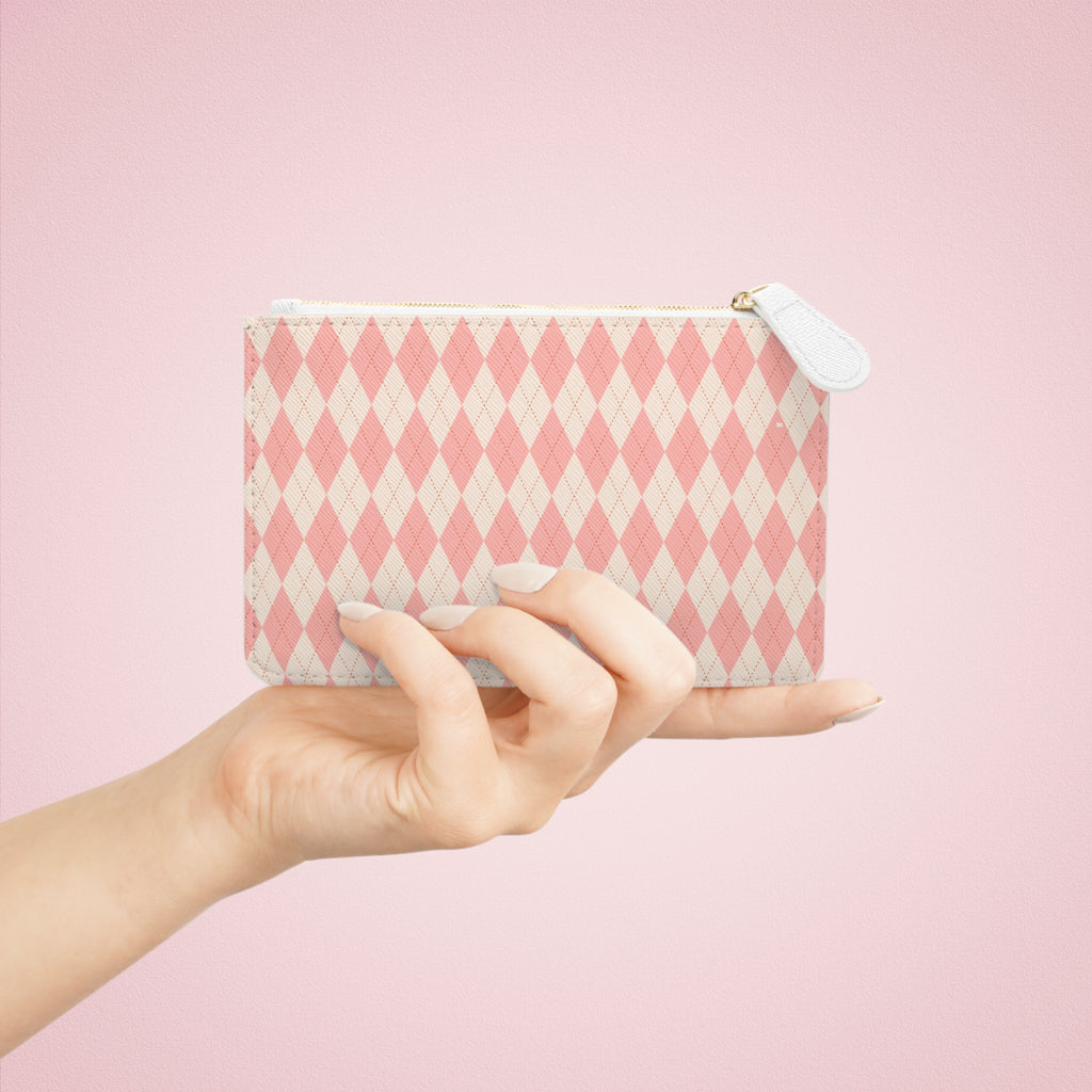 Argyle Clutch Bag | Pink Diamond Wrist Pouch