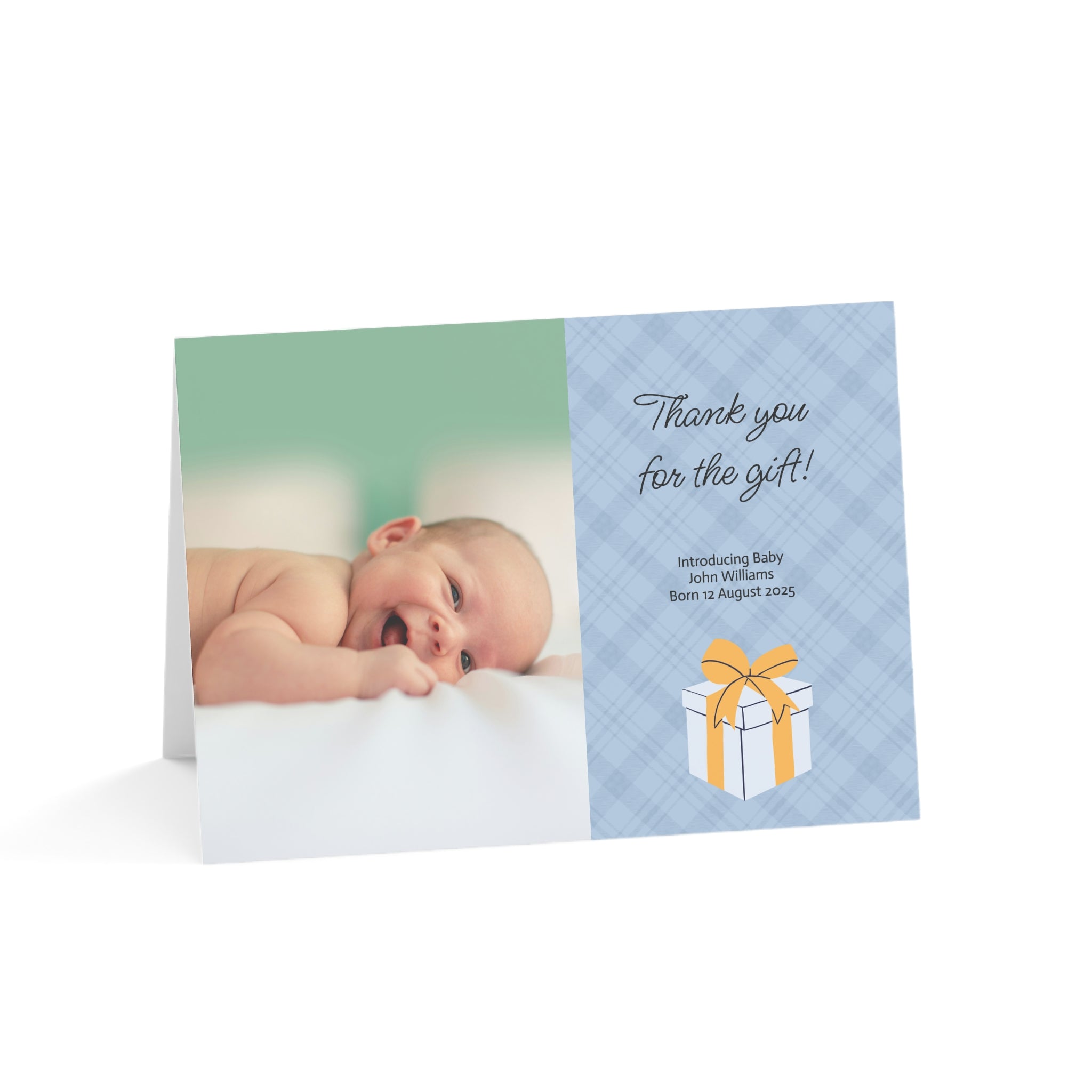 Custom Photo Baby Thank You Cards | Folded Newborn Greeting Cards