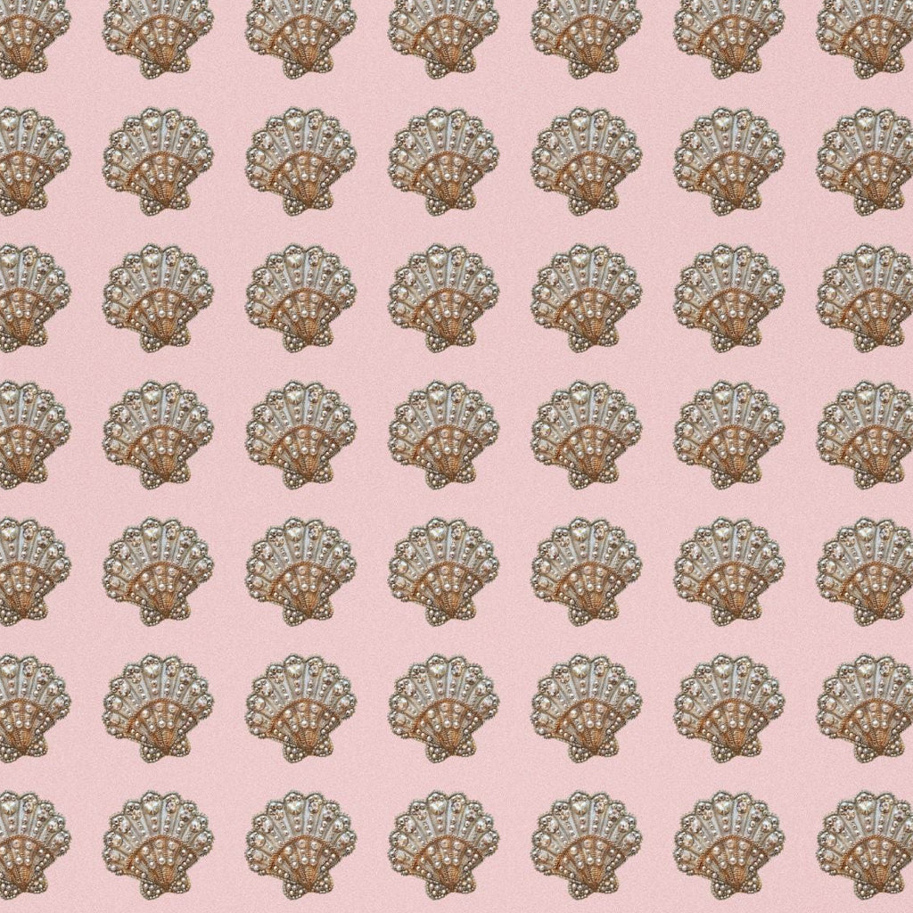 Shell Pattern Wrapping Paper — Pink Seashell Gift Wrap for Beach, Bridal & Baby Shower