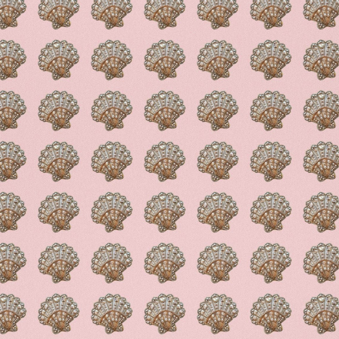 Shell Pattern Wrapping Paper — Pink Seashell Gift Wrap for Beach, Bridal & Baby Shower