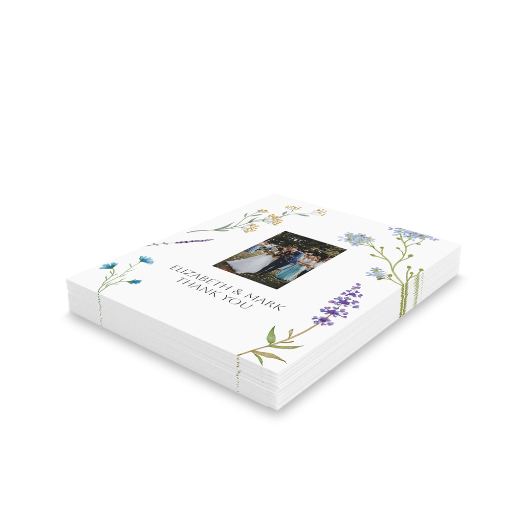 Floral Photo Wedding Thank You Cards Greeting cards (x 8 pieces and up)