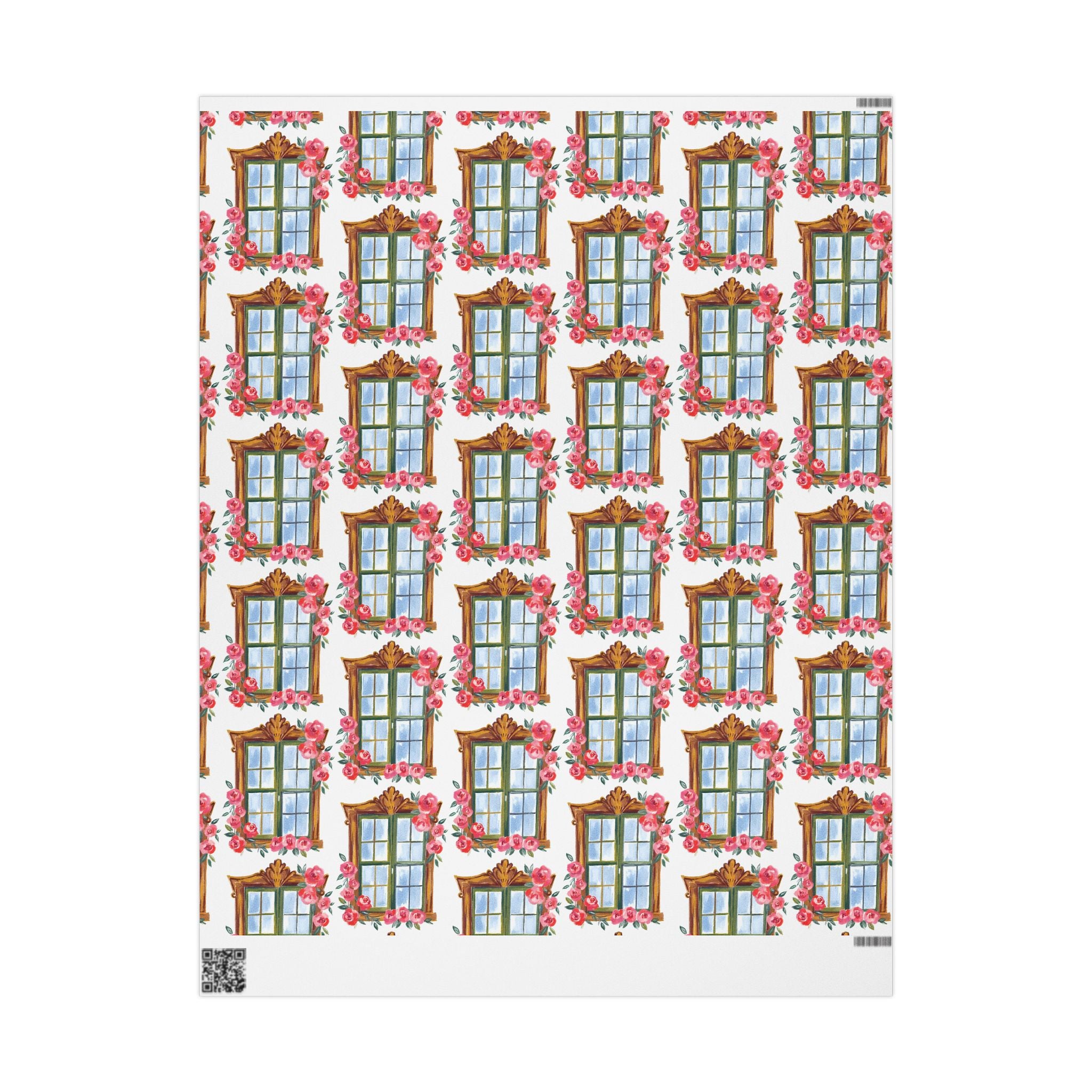 Floral Window Wrapping Paper – Vintage Rose Garland Gift Wrap
