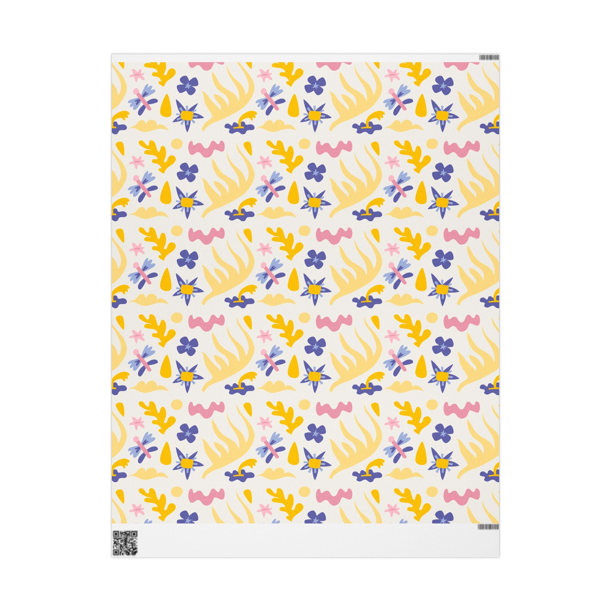 Floral Pastel Wrapping Paper Roll — Yellow, Pink & Lavender Patterned Gift Wrap