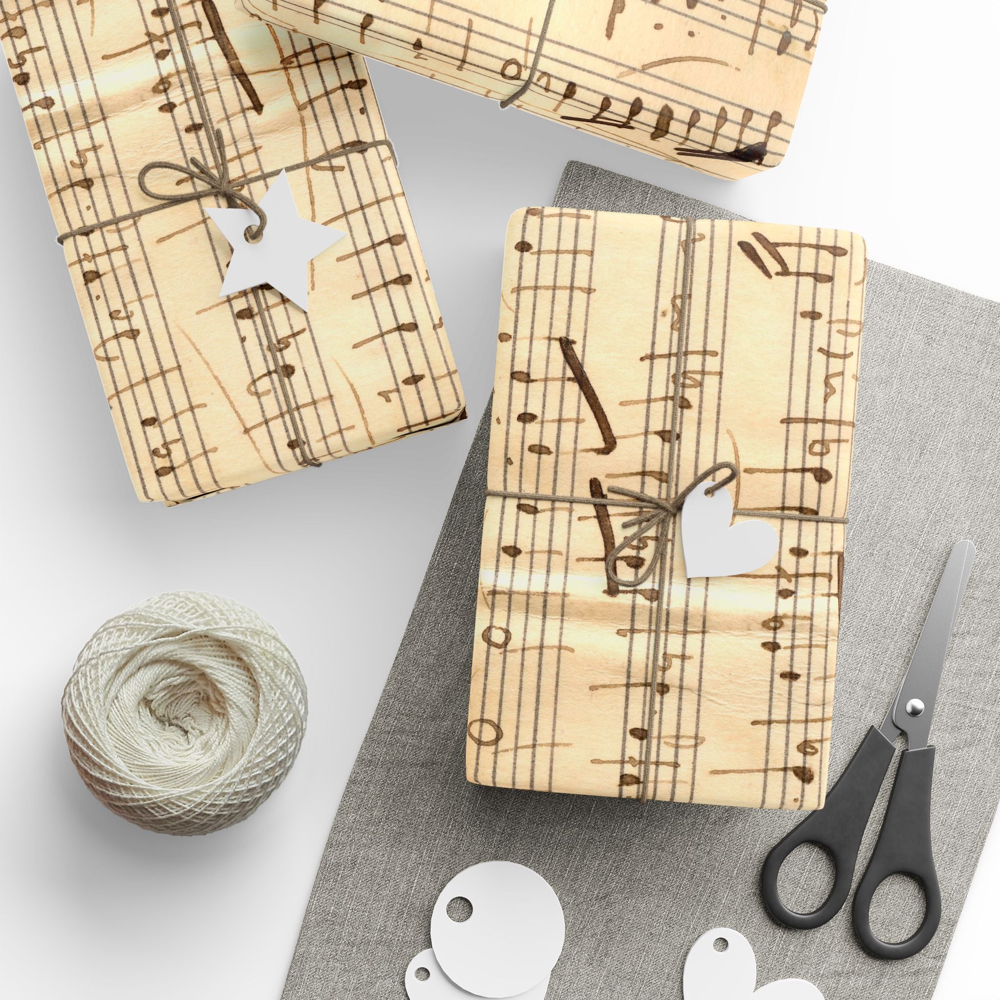 Wrapping Paper, Vintage Sheet Music Gift Wrap, Antique Music Score Design