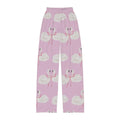 Kids Lounge Pants, Pink Swan Sleepwear for Girls, Soft Pajama Bottoms