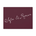 Custom text canvas wedding sign - deep burgundy