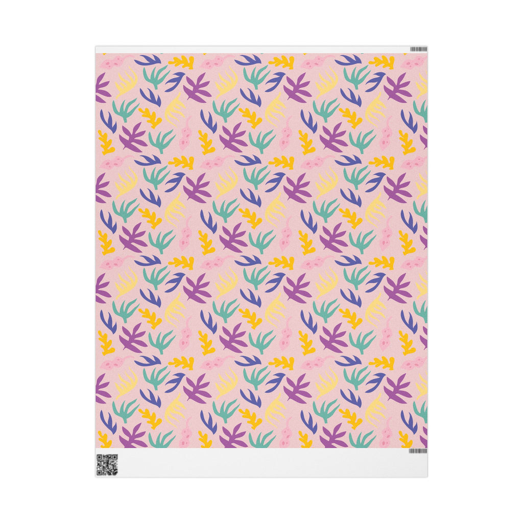 Floral Confetti Wrapping Paper - Pastel Pink Botanical Gift Wrap